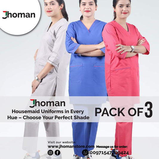 HOUSEMAID SCRUB SUITS (BUNDLE OF 3 SUITS)