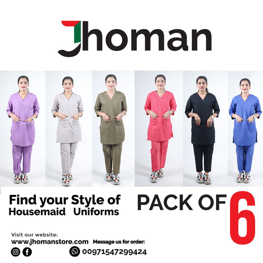 HOUSEMAID SCRUB SUITS (BUNDLE OF 6 SUITS)